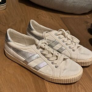 Gola Women's White and Silver Sneakers